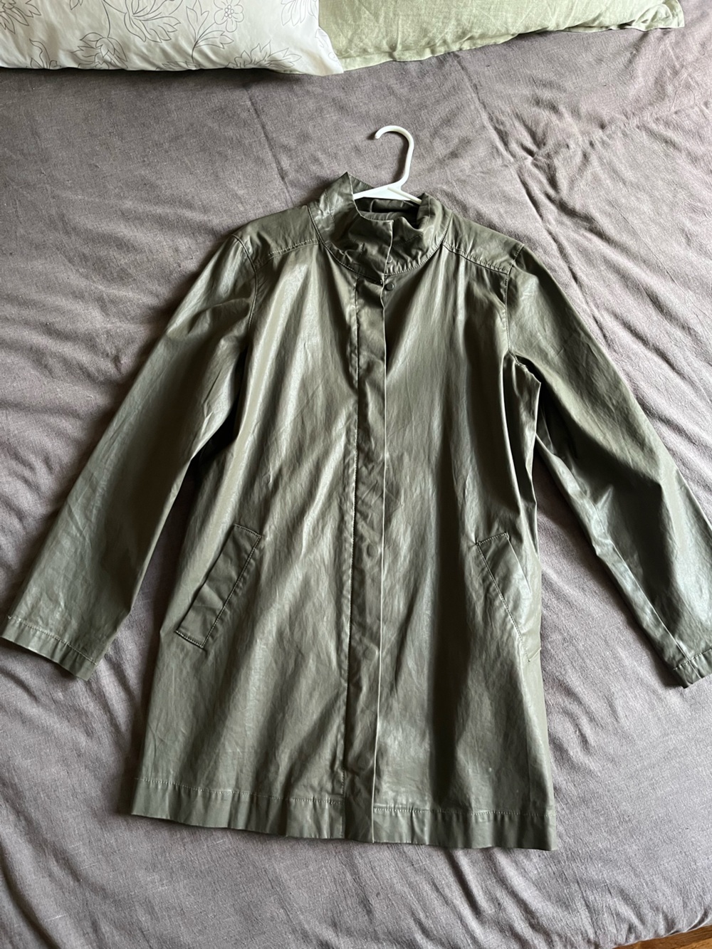 Eileen Fisher - Green waxed coat - Petite Small - NWT